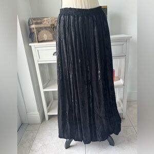 Matsuda Nicole  Tokyo Black Velvet Maxi Skirt with Elastic Waistband
